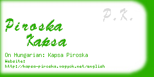 piroska kapsa business card